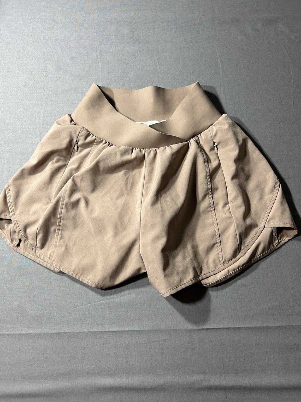 Bo+Tee Flowy Athletic Shorts Small Tan